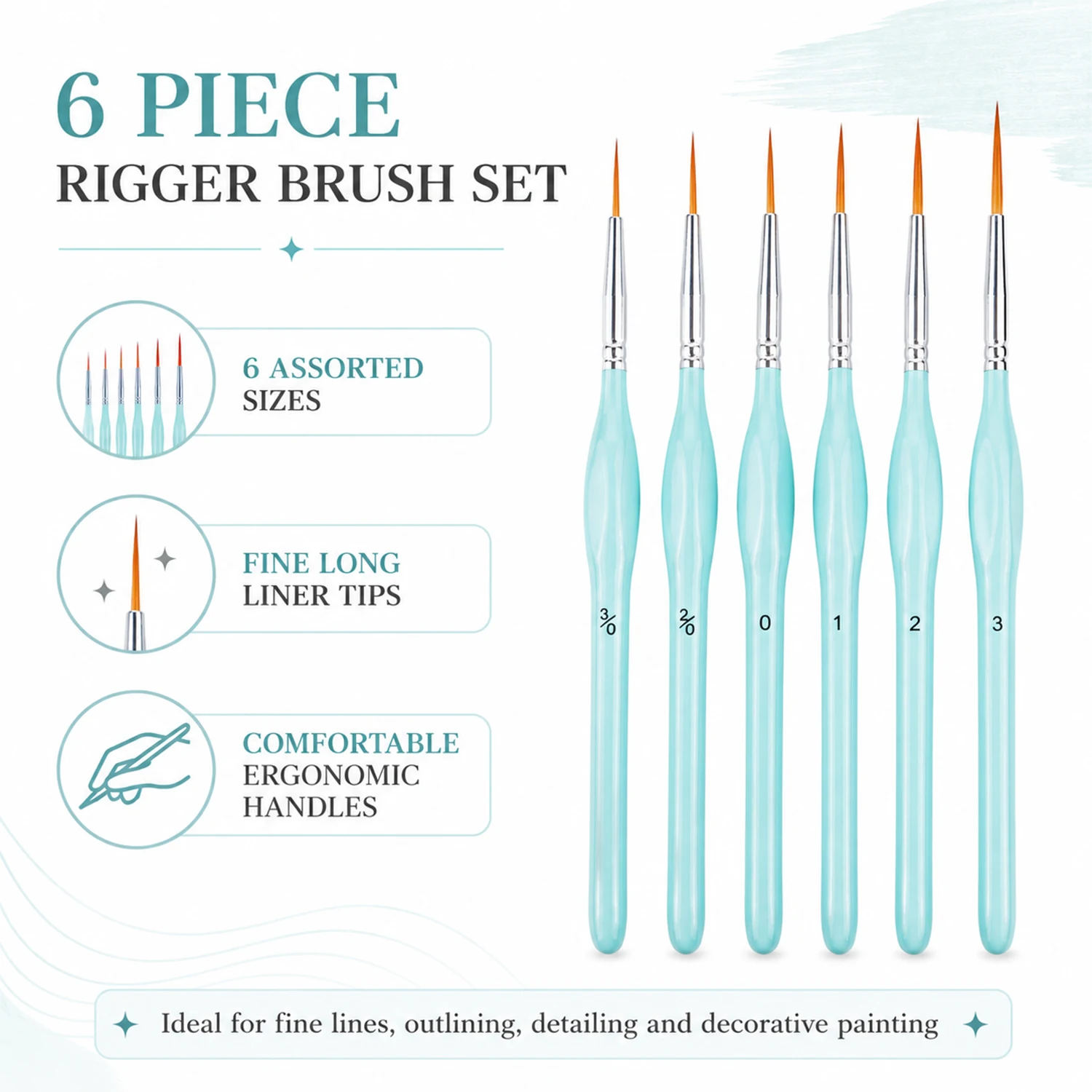 6개입 리거 페인트 브러시 세트, 미세 팁 디테일 페인 - Detailing Brush Set 리뷰 및 가격